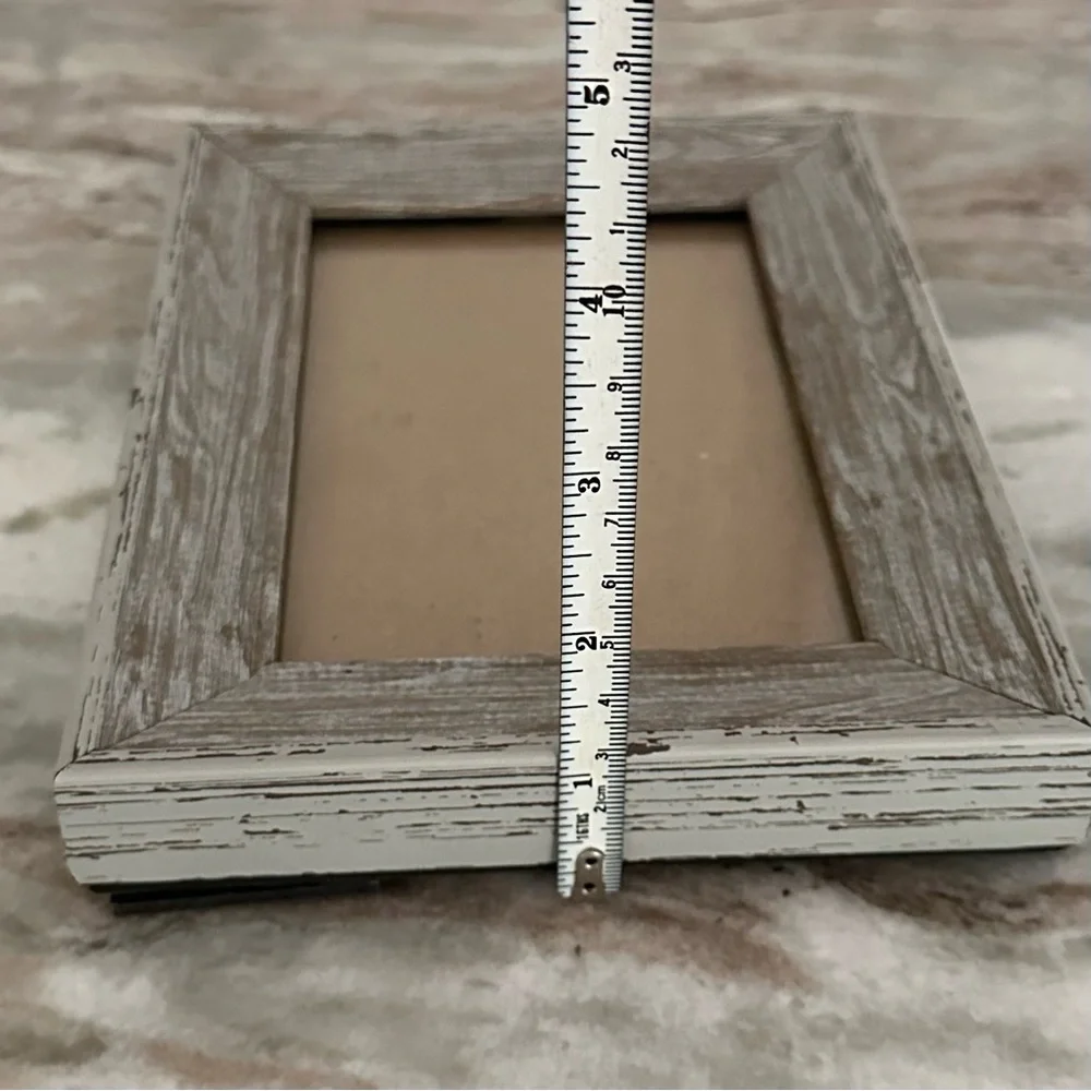 4x6 Rustic Whitewashed Look Distressed Two-tone Wood Photo Frame
